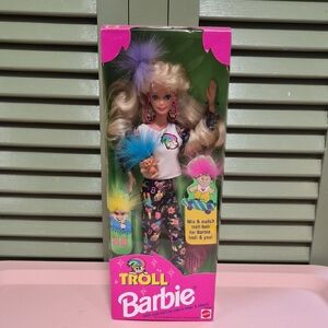 Barbie Troll Doll with Pink and Blue Accents